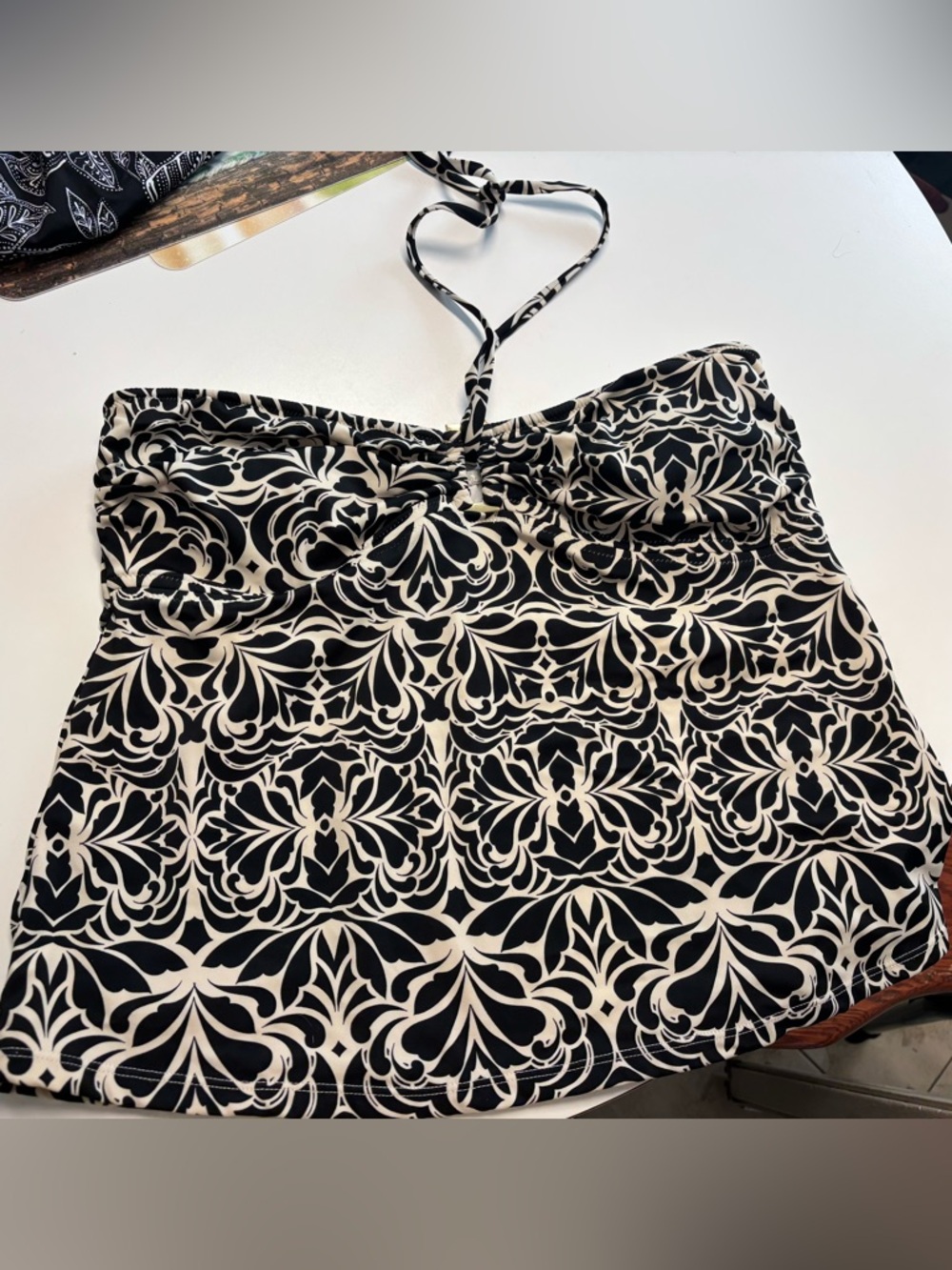 JOE FRESH BLACK & CREAM SWIMSUIT TOP